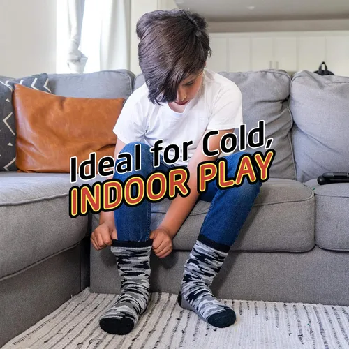 Miniatura 6 de HOT FEET Calcetines térmicos para niños, calcetines cálidos con aislamiento de invierno para niños y niñas, cómodos y gruesos, paquete de 2