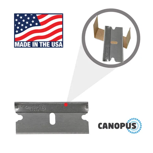 Miniatura 2 de CANOPUS Cuchillas de afeitar industriales de un solo filo, navaja de afeitar de borde recto de seguridad, 100% fabricadas en Estados Unidos