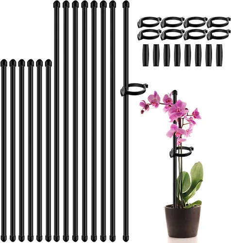 Miniatura 11 de Estacas para Plantas de 17 Pulgadas y 11 Pulgadas SupKing Soporte para Plantas de Longitud Ajustable 16 Piezas Palo de Orquídea con Clips para Verde