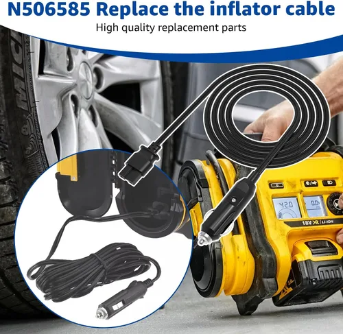 Miniatura 2 de 13FT N506585 para cable inflador DeWalt, reemplazo para fuente de alimentación del inflador DCC020IB