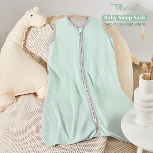 Miniatura 6 de TILLYOU Saco de Dormir para Bebé 18-24 Meses, 1.0 Tog Saco de Dormir con Doble Cremallera Portátil, Verde