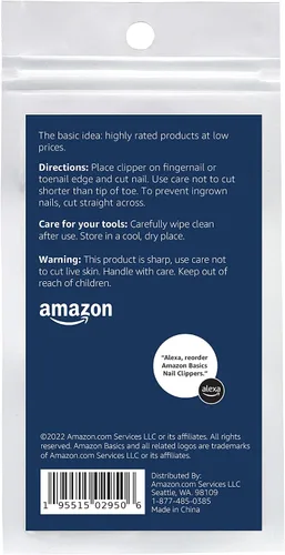 Miniatura 2 de Amazon Basics - Juego de cortaúñas para pies y manos, negro