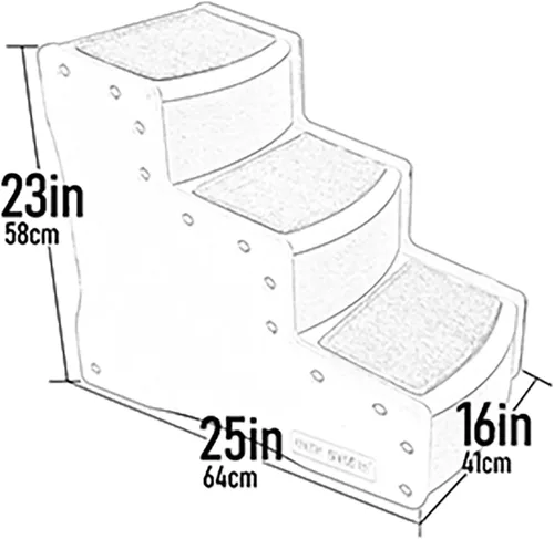 Miniatura 2 de Pet Gear Easy Step III Escalera para mascotas, 3 escalones para gatos/perros, alfombras lavables extraíbles, para mascotas de hasta 150 libras,