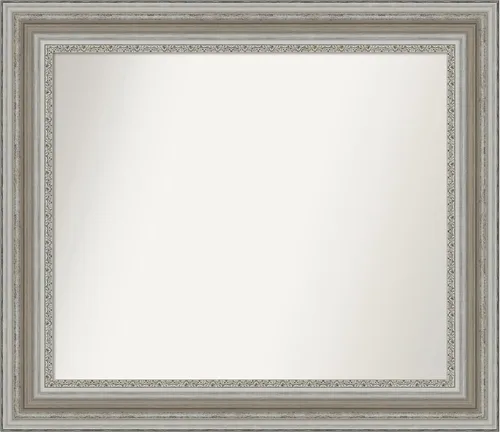 Miniatura 106 de Amanti Art Espejo de baño plateado para sobre el fregadero, 26 x 26 pulgadas, espejo cuadrado de plata antigua, marco de madera tradicional mediano
