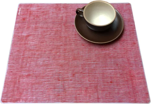 modern-twist Mantel individual de silicona de 14 x 16, sin BPA, sin PVC, alfombrilla de mesa, apto para lavavajillas, estampado de lino en arándano