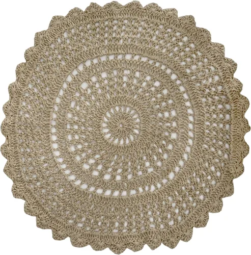 Miniatura 3 de Alfombra de punto de ganchillo tejida a mano, de yute, redonda, de 3 pies, natural, antideslizante, hecha a mano, para cocina, sala de estar
