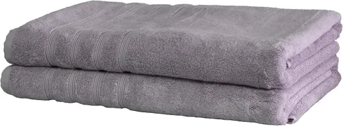 Miniatura 66 de Mosobam Juego de 4 toallas turcas de lujo de 35 x 70 pulgadas, color gris claro (gris), viscosa de bambú de 24.69 oz/m² y algodón peinado turco