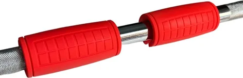 Miniatura 6 de qibylift Manijas de mancuernas de agarre grueso, goma de silicona gruesa, entrenador de fuerza para levantamiento de pesas, accesorios de cable, Rojo