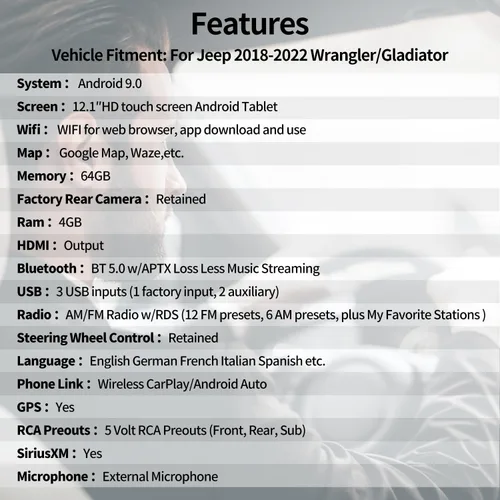 Miniatura 2 de LINKSWELL - Estéreo Android para automóvil de 12.1 pulgadas para Jeep Wrangler JL Gladiator 2018-2021, reemplazo de radio con pantalla táctil