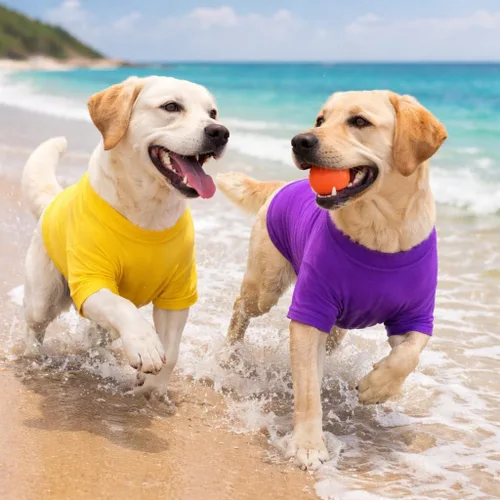 Miniatura 9 de Lovelonglong Ropa para mascotas, disfraces para perros, camiseta básica en blanco para perros medianos y grandes, color morado XXL Púrpura