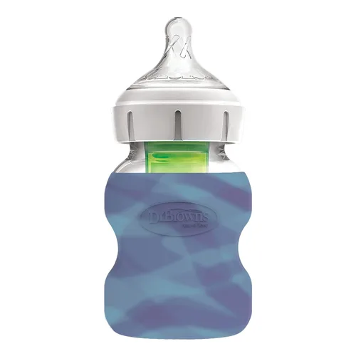 Miniatura 3 de Dr. Brown's Options+ Funda para botella de vidrio de cuello ancho, 100% silicona, brilla en la oscuridad, sin BPA, 5 onzas, paquete de 12