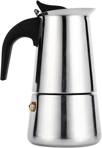 Miniatura 4 de 3.4 fl oz Acero Inoxidable Mocha Café Pot Hervidor Estufa Top Espresso Make Pot, Astilla