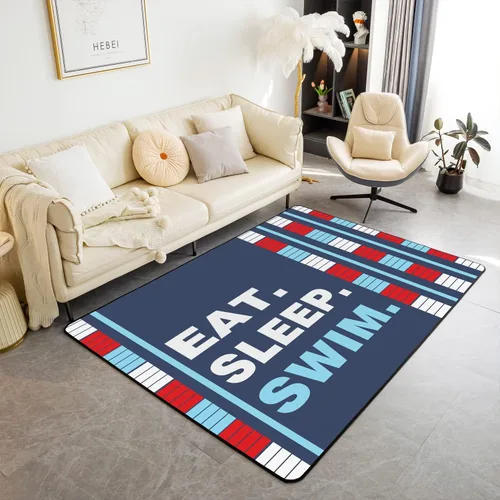 Miniatura 15 de Alfombra de rugby de 3 x 5 pies para sala de estar, para dormitorio, niños, niñas, mujeres, hombres, azul, para comer dormir, fútbol, decoración