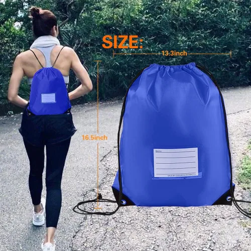 Miniatura 11 de CODOBON Paquete de 20 bolsas con cordón, mochila de cuerda de dibujo a granel, bolsa de bricolaje para gimnasio, deportes, bolsa para mujeres