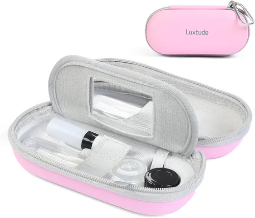 Miniatura 11 de Luxtude Estuche para Lentes de Contacto, Lindo Estuche para Gafas y Lentes de Contacto 2 en 1, Espejo Incorporado y Pinza y Botella de Solución