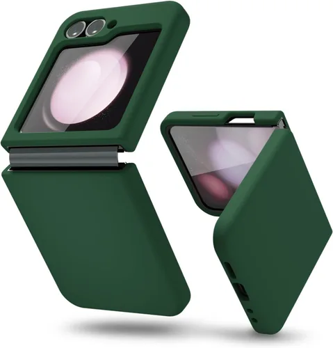 Miniatura 18 de oakxco Funda para teléfono Samsung Galaxy Z Flip 4, agarre de silicona líquida, bonita fina delgada cubierta de gel TPU de goma suave lisa