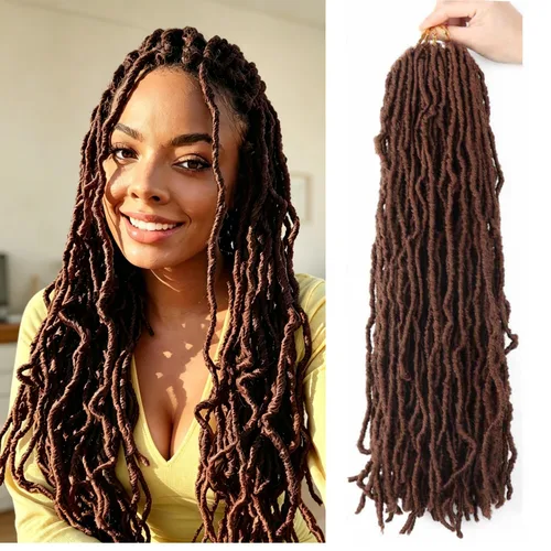 Miniatura 41 de 6 Paquetes Soft Locs Cabello de Ganchillo Pre Looped Faux Locs Trenzas de Ganchillo Goddess Locs Dreadlocs Cabello Sintético Para Mujeres Negras 1b