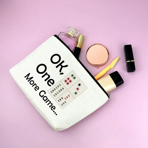 Miniatura 4 de Mxrymvu Bolsa de maquillaje Mahjong, 3 piezas, regalo para mujeres, bolsa de maquillaje, regalo para amiga, abuela, bolsa de cosméticos, regalo de 3