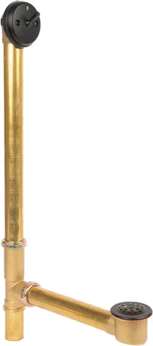 Miniatura 14 de Fine Fixtures Desagüe de ducha para bañera, tubo de latón calibre 20, kit de drenaje de desbordamiento de palanca de viaje, latón satinado