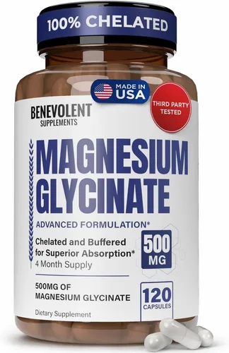 Miniatura 10 de Suplemento de complejo de magnesio, suministro de 4 meses de 500 mg de bisglicinato 5 en 1, óxido, taurato, aspartato, citrato, suplemento