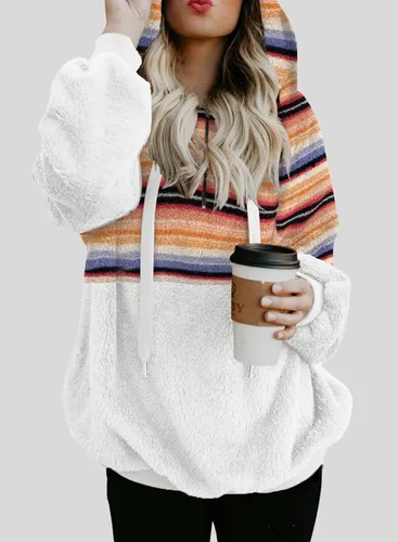 Miniatura 4 de Dokotoo - Sudadera con capucha para mujer, mullida, abrigada, informal, holgada, con bolsillos, ropa de exterior, tallas S-XXL