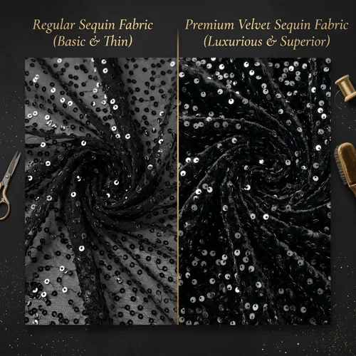 Miniatura 3 de Tela de terciopelo de lentejuelas por yarda, tela elástica brillante para coser mantel con purpurina brillante para vestido de mesa, accesorios