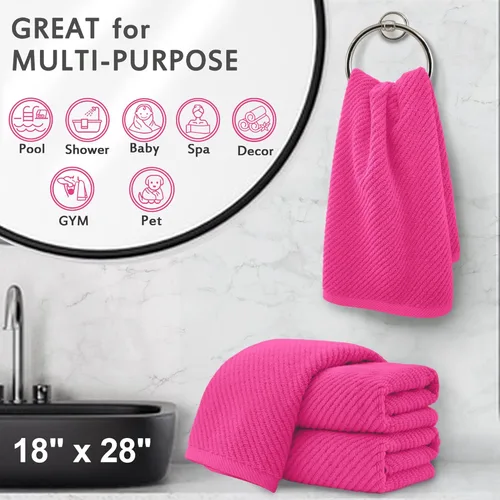 Miniatura 112 de VOOVA & MOVAS Toallas de mano blancas - 100% algodón Ligeras Gruesas Secado rápido Suaves Absorbentes, paquete de 4 piezas grandes de 18
