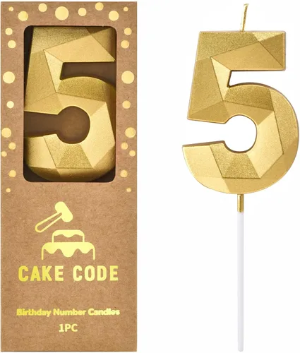 Miniatura 13 de Velas de 7 cm de Oro Cristal Número 17 para Pastel de Cumpleaños, Velas de Oro y Número para Celebración de Fiesta