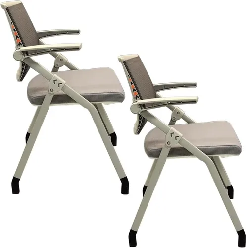 Miniatura 13 de 【1 unidad】 Silla ergonómica con ruedas giratorias de malla para anidación de invitados, apilamiento para oficina, escuela, aula, entrenamiento