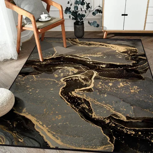 Miniatura 23 de Alfombra abstracta moderna de 2 x 3 pies, alfombra de baño con textura de mármol azul, antideslizante, lavable, alfombra de pelo bajo