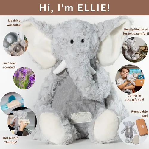 Miniatura 2 de Ellie Warming Plush - Animal de peluche de aromaterapia lavanda para microondas, calentable y refrigerable
