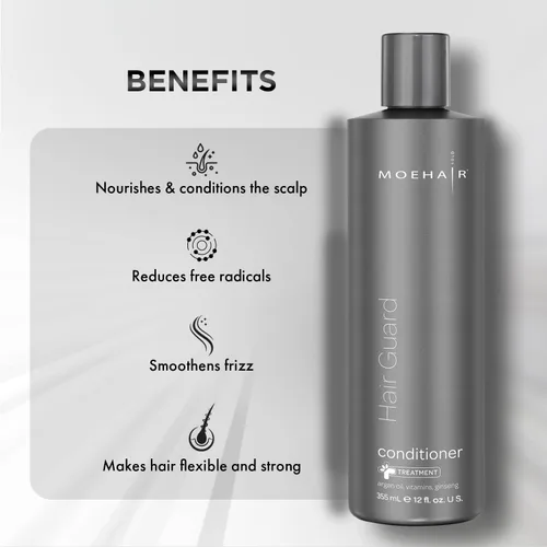Miniatura 3 de Moehair Acondicionador protector capilar de 12 onzas líquidas. Acondicionador para la pérdida del cabello. Vitamina E, aceite de argán y ginseng