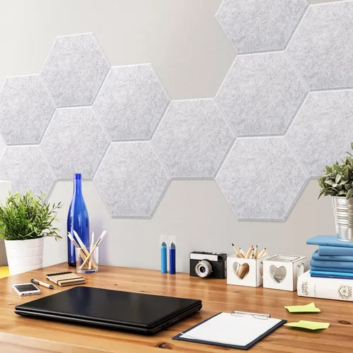 Miniatura 8 de Art3dwallpanels Paquete de 12 paneles acústicos autoadhesivos, paneles de pared insonorizados de 14" X 12" X 0.4", paneles de absorción de sonido