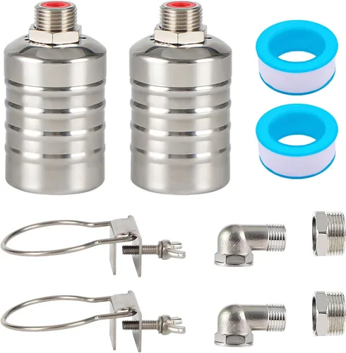 Miniatura 8 de Paquete de 1 válvula de flotador para tanque de agua, válvula de flotador de agua de 1/2 a 3/4 pulgadas, válvula de flotador de acero inoxidable 304