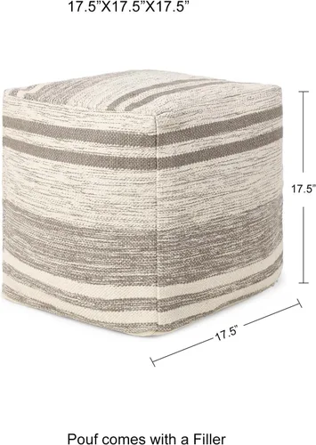 Miniatura 2 de REDEARTH · Puf acolchado otomano con relleno, textura de almacenamiento, cubo de bolsa de frijoles, reposapiés para sala de estar, dormitorio