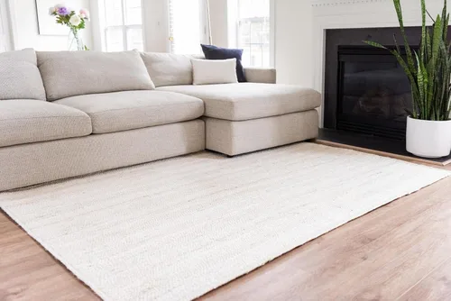 Miniatura 3 de Unique Loom Colección Jute Trenzado - Alfombra de área Dhaka (7' 1" x 10' Rectángulo, Blanco)