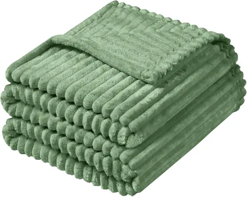 Miniatura 106 de Vessia - Manta de forro polar de franela (50x70 pulgadas), manta 3D de jacquard negra, esponjosa y cálida para sofá, sillón, cama, silla, 300GSM