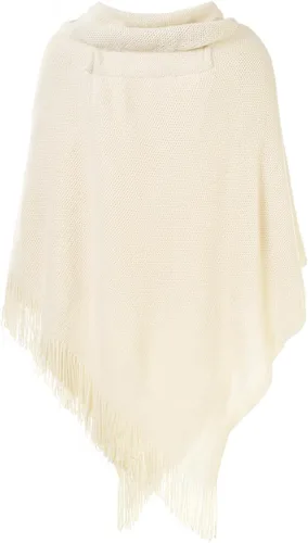 Miniatura 2 de Ferand Poncho de ajuste holgado para mujer con elegantes botones de cuerno, cuello en V y dobladillo en V