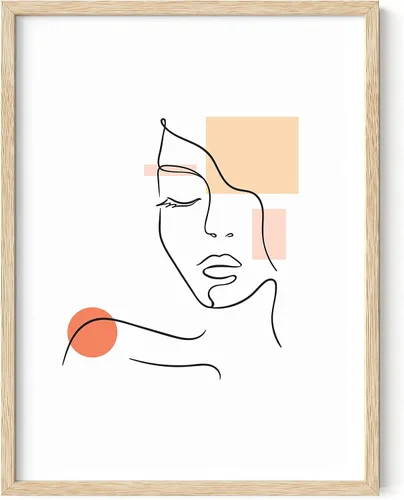 Miniatura 54 de HAUS AND HUES Impresión artística minimalista de mujer, póster de figura femenina, arte abstracto de pared neutro, arte de pared de dibujo lineal
