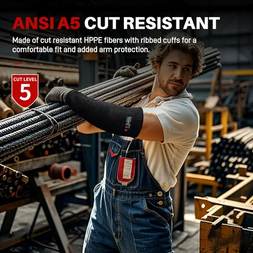 Miniatura 2 de Protectores de brazo para piel fina y moretones, mangas resistentes a cortes para hombres y mujeres, mangas de Kevlar, mangas de protección de nivel