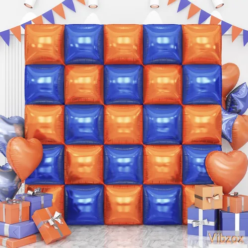 Miniatura 14 de Globos cuadrados en blanco y negro para pared, globos cromados y blancos de doble cara, kit de arco de túnel, telón de fondo para tablero de ajedrez