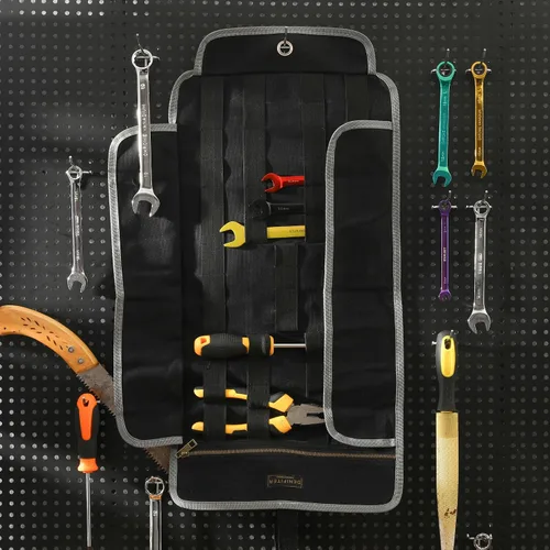 Miniatura 6 de Bolsa enrollable para herramientas, bolsa de herramientas de lona encerada de 16 onzas, bolsa de herramientas multiusos con banda elástica, 1 bolsa