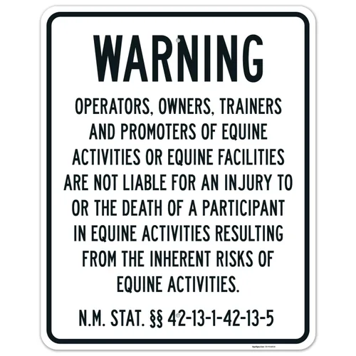 Miniatura 17 de Sigo Signs, Warning Under New Mexico Law Patrocinador de actividad equina o letrero profesional, 10 x 7 pulgadas, calcomanías de vinilo de 4 mil