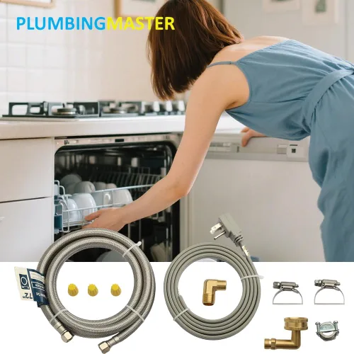Miniatura 6 de PLUMBERMASTER Kit de instalación para lavavajillas, línea de suministro de agua de 6 pies con compresión de 3/8 pulgadas x 3/8 pulgadas, cable