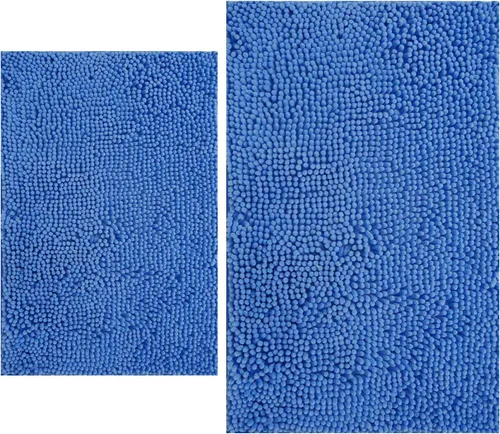 Miniatura 17 de Juegos de alfombras de baño de 2 piezas, alfombra de baño de felpilla extra suave ultra absorbente, alfombra de baño con base antideslizante de PVC