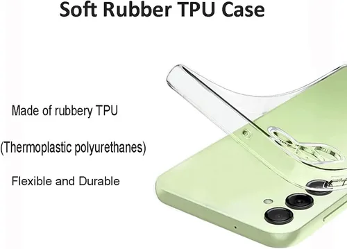 Miniatura 4 de Unov Funda diseñada para Galaxy A14 4G / 5G, funda transparente con patrón antideslizante en relieve, a prueba de golpes delgada protectora