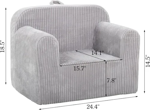 Miniatura 3 de Ulax furniture Sofás convertibles para niños Sillón infantil (gris)