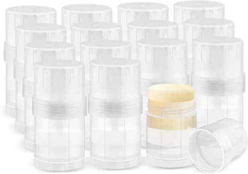Miniatura 10 de 15 piezas de recipientes vacíos de plástico para desodorante, tubos de desodorante DIY con tapón de rosca, tubos rellenables para bálsamo labial