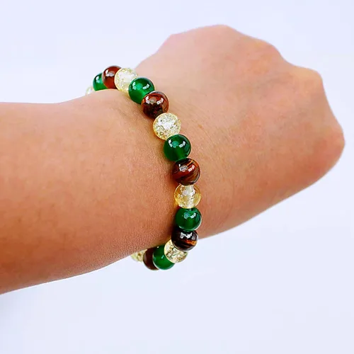 Miniatura 48 de Pulseras de triple protección con piedra de ojo de tigre de obsidiana negra con hematita para hombres y mujeres, pulsera de piedra curativa