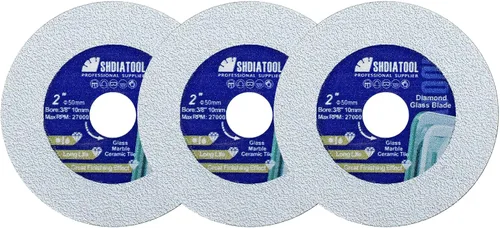 Miniatura 18 de SHDIATOOL Disco de corte de diamante de vidrio de 2 pulgadas, rueda de corte ultradelgada para azulejos de cerámica, porcelana y mármol de 50 mm